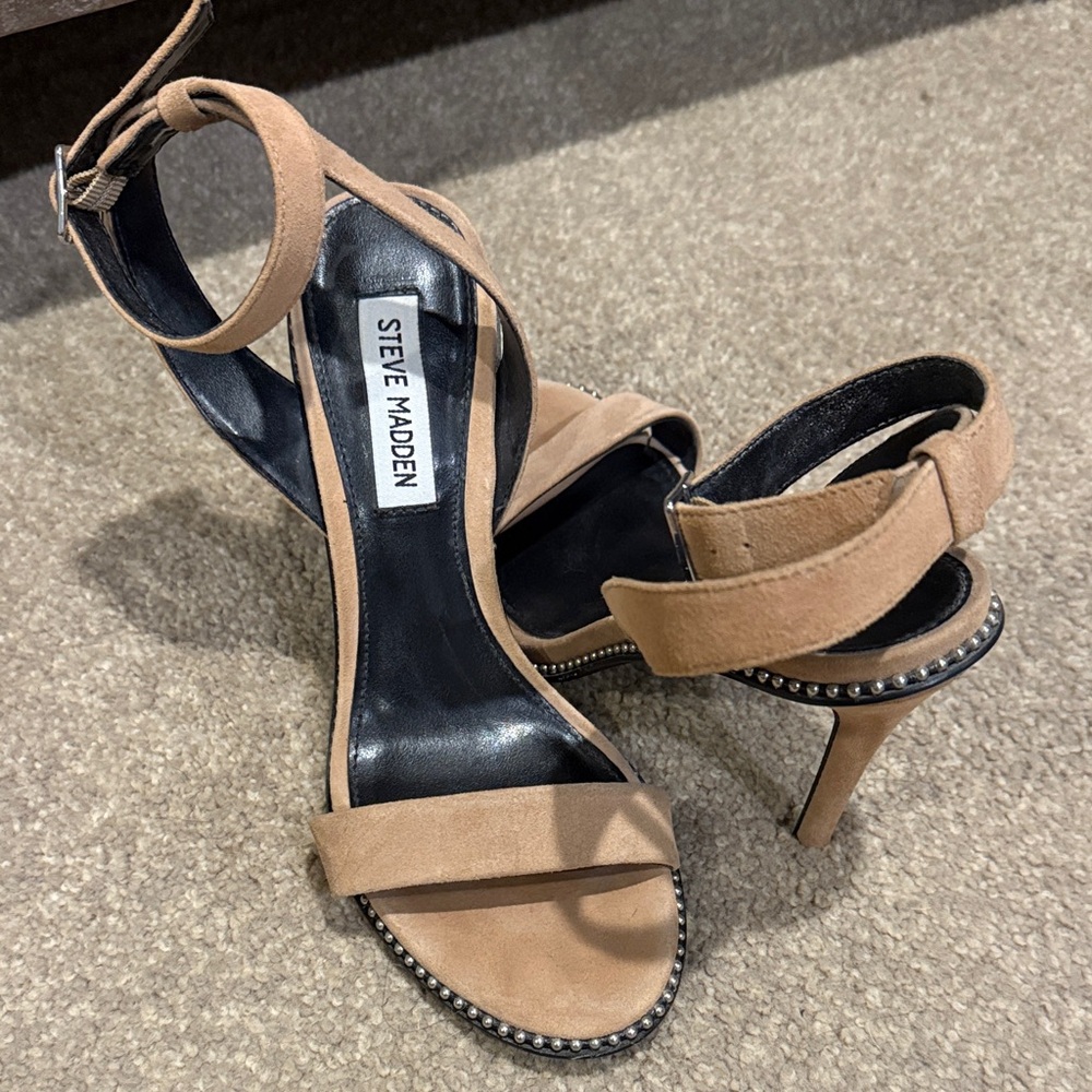 Steve Madden Beige Strappy Heels